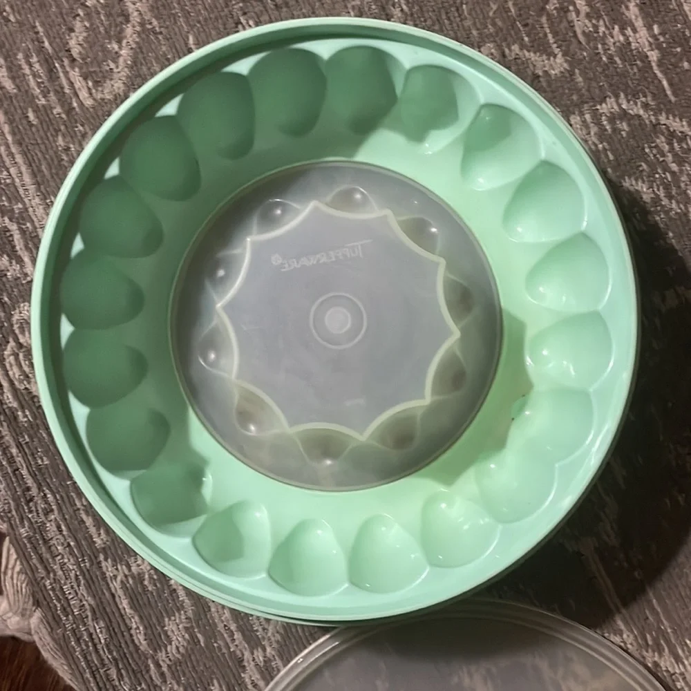 Vintage Tupperware Jello Mold Retro Lime Green Dessert Container Collector 3 Pc